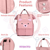 Easy to Carry Diaper Bag for Mother (Bear Peach)